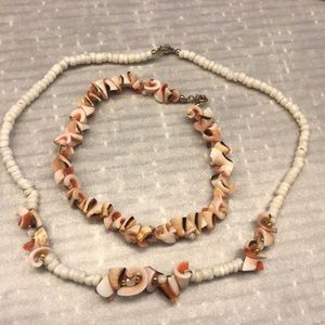 Pooka Shell necklace with matching anklet